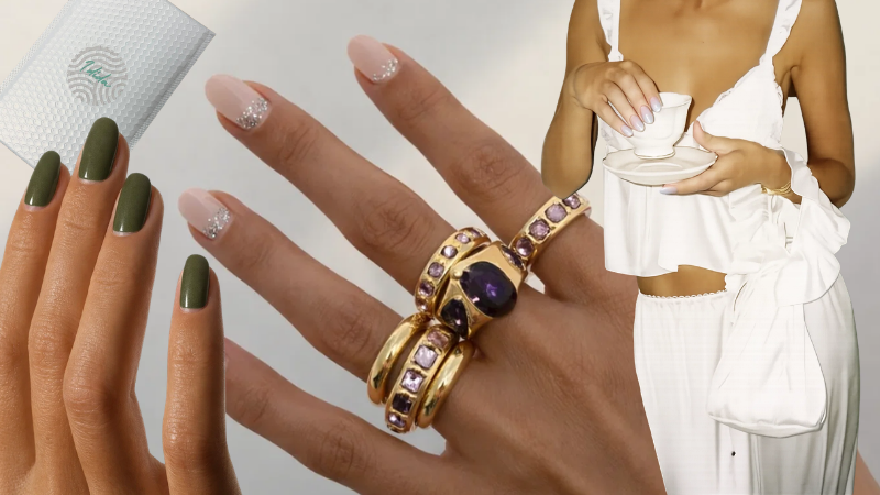 Tendencias y colores de uñas 2026 según Vogue: baby pink, baby blue, blanco y verde oliva en pegatinas uñas semipermanentes